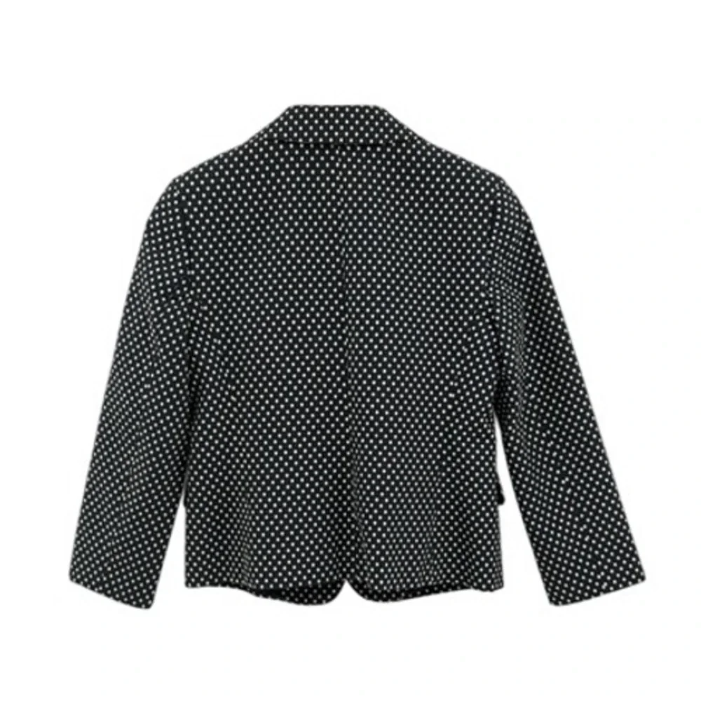 Ann Taylor Blazer Suit Jacket Polka Dot Women Size 6 Navy Blue‎ White